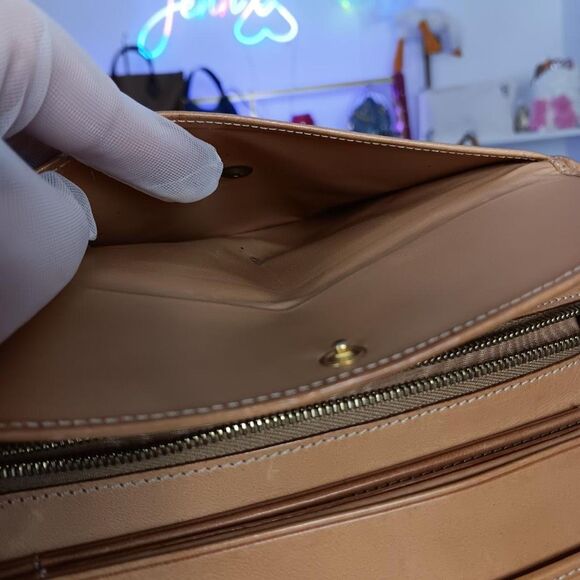 Rare VTG Celine Large Size Macadam Brown Leather Accordion Organizer Wallet - Picture 11 of 13